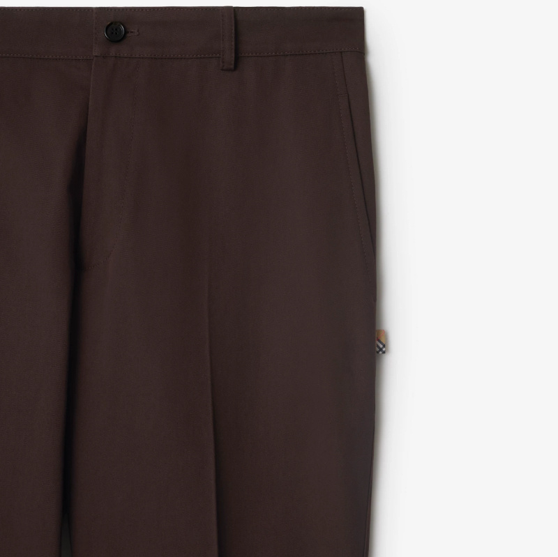Burberry Slim Fit Cotton Chino Trousers Clothing In Brown