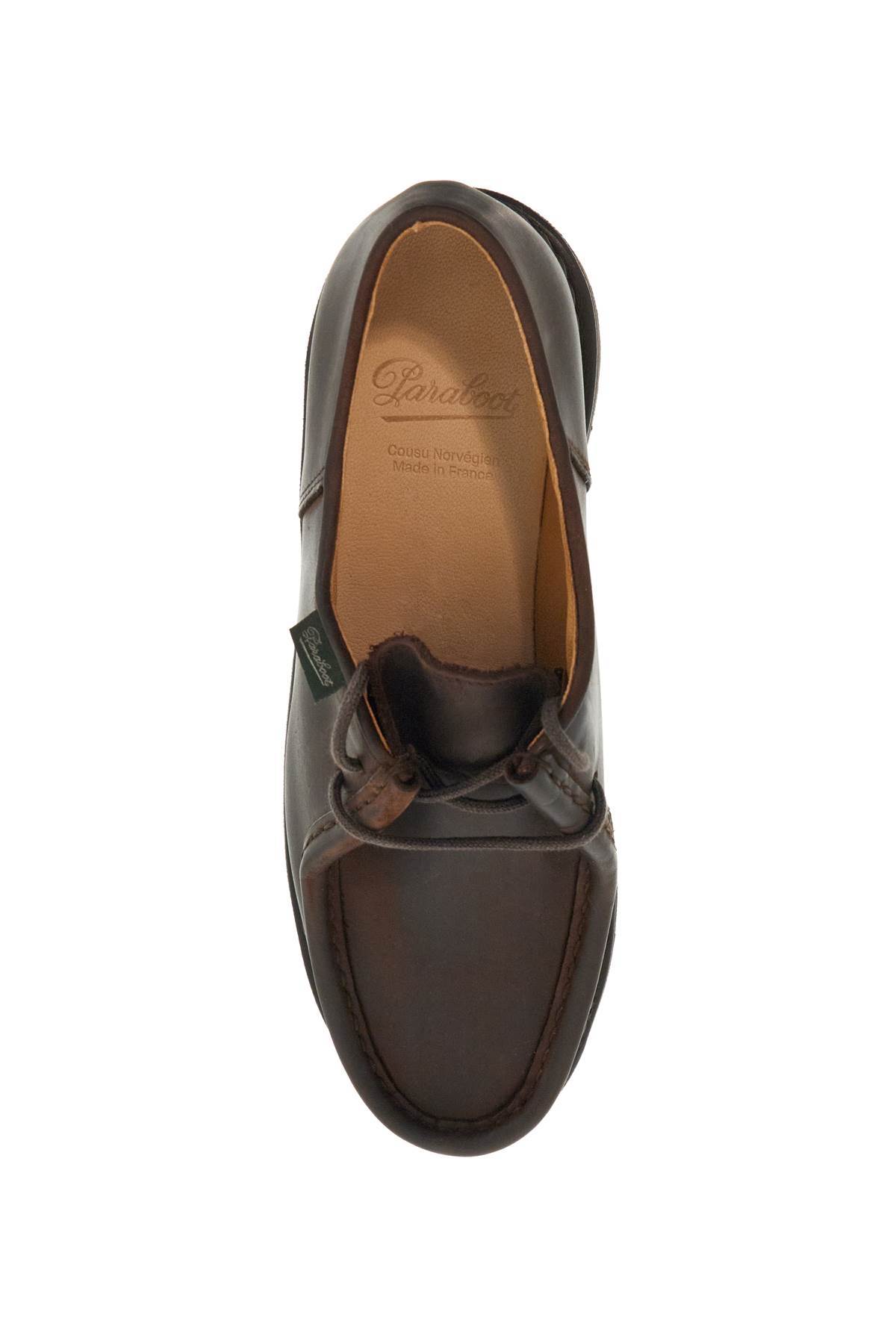 Paraboot Round-headed Lace-up Loafers In Brown
