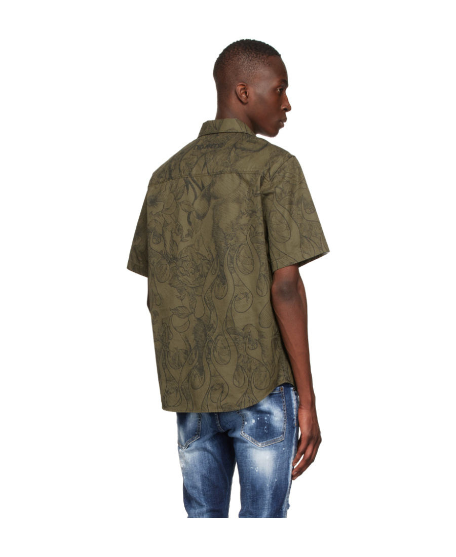 Dsquared2 Khaki Cotton Shirt In Brown