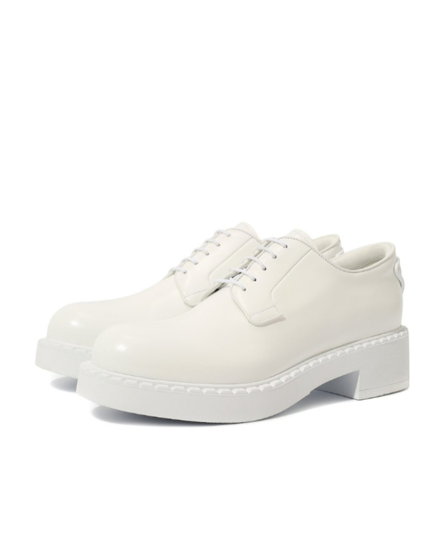 Prada Business Dress Shoes With Logo Lace In White