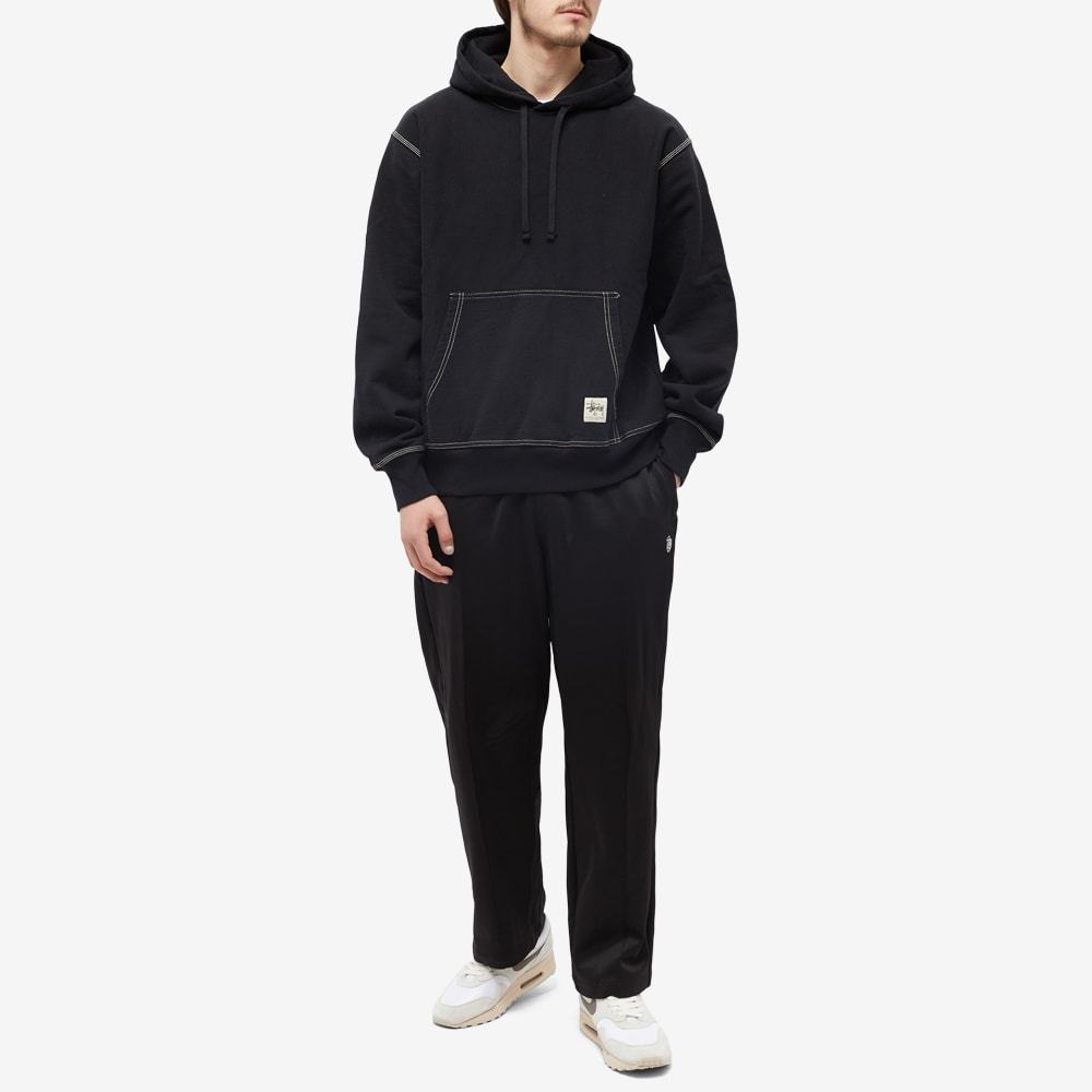 STUSSY CONTRAST-COLOR STITCHING LABEL HOODIE