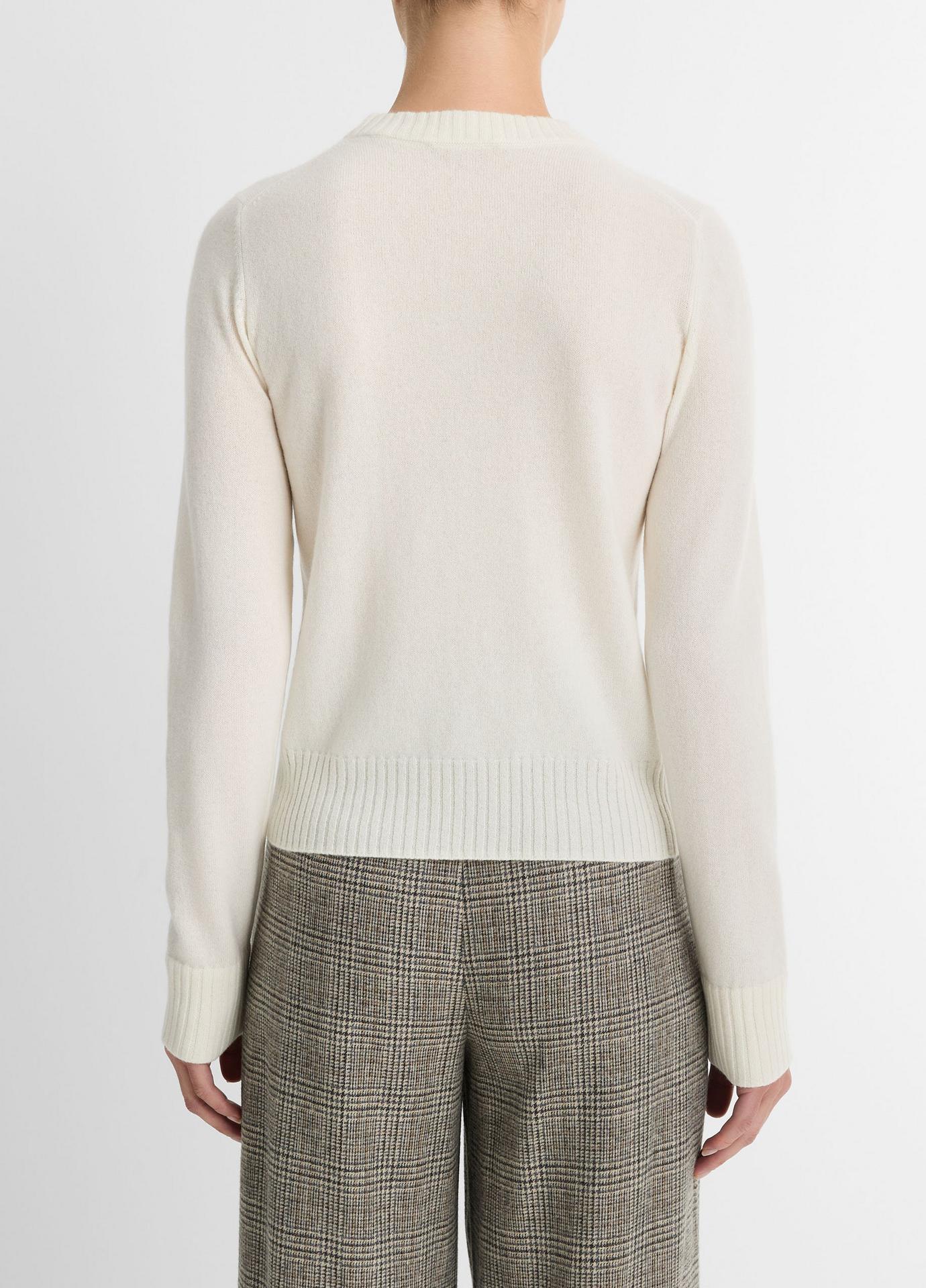 Vince Cashmere Crewneck Sweater In White