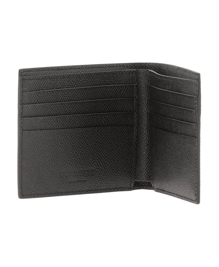 Burberry Grainy Leather International Bifold Wallet In Black