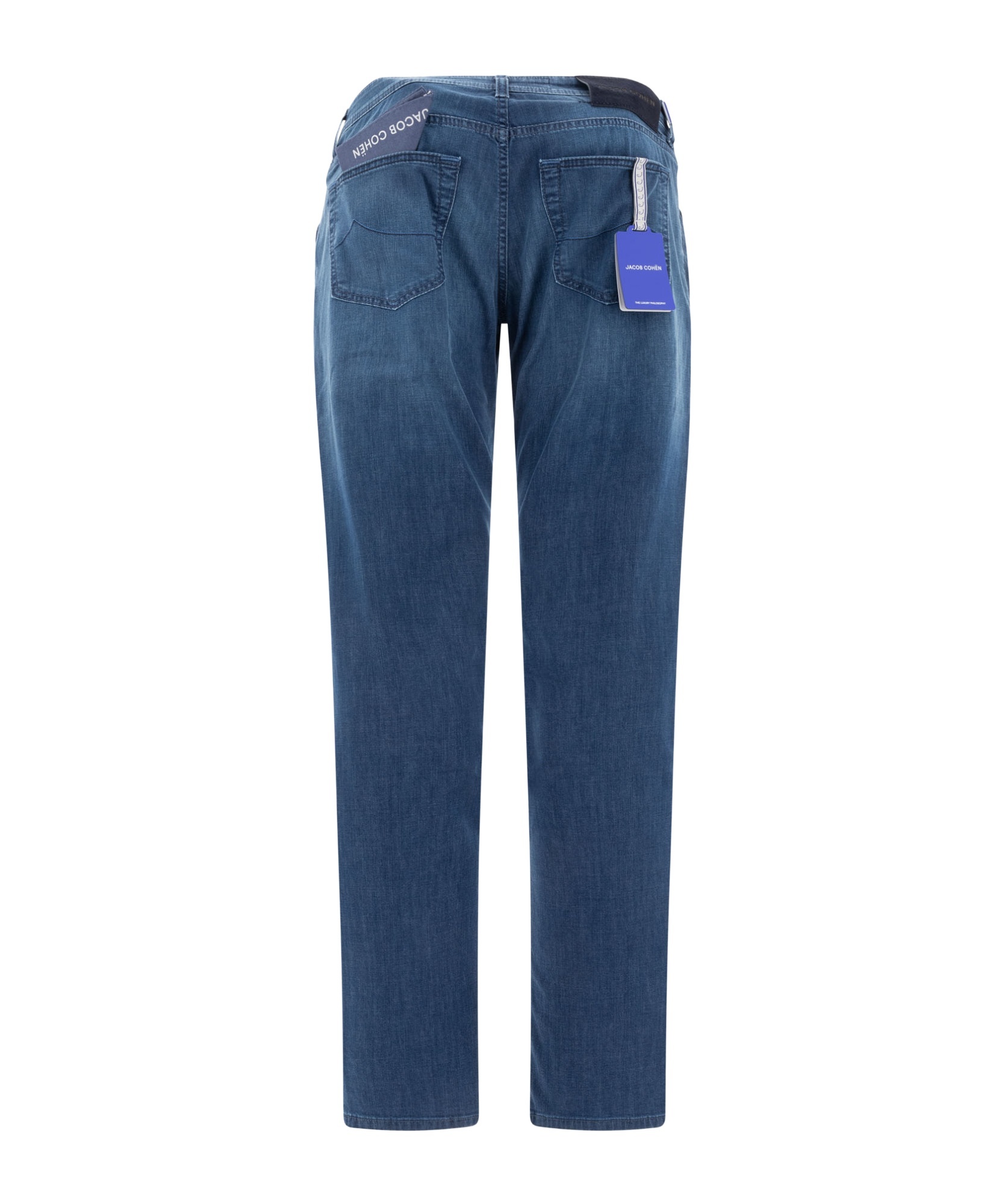 Jacob Cohen Blue Slim Five Pockets Jeans With Logo Patch In Blue
