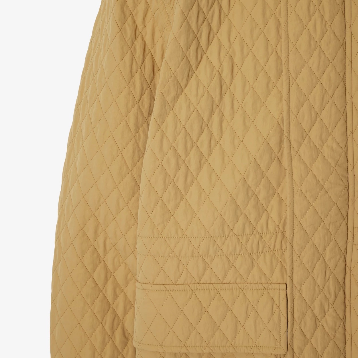 Shop Burberry Quilted Hooded Jacket In Nude