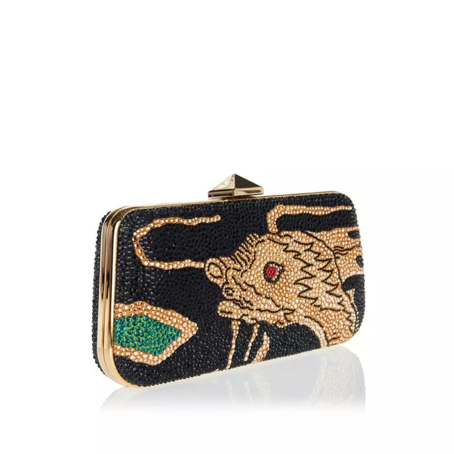Valentino Drago Re-edition Rockstud Clutch Bag In Black