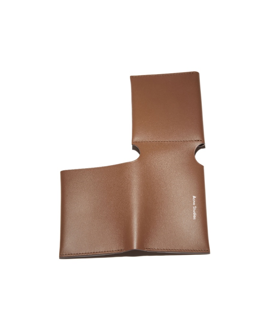 Acne Studios Grained-effect Trifold Wallet In Brown
