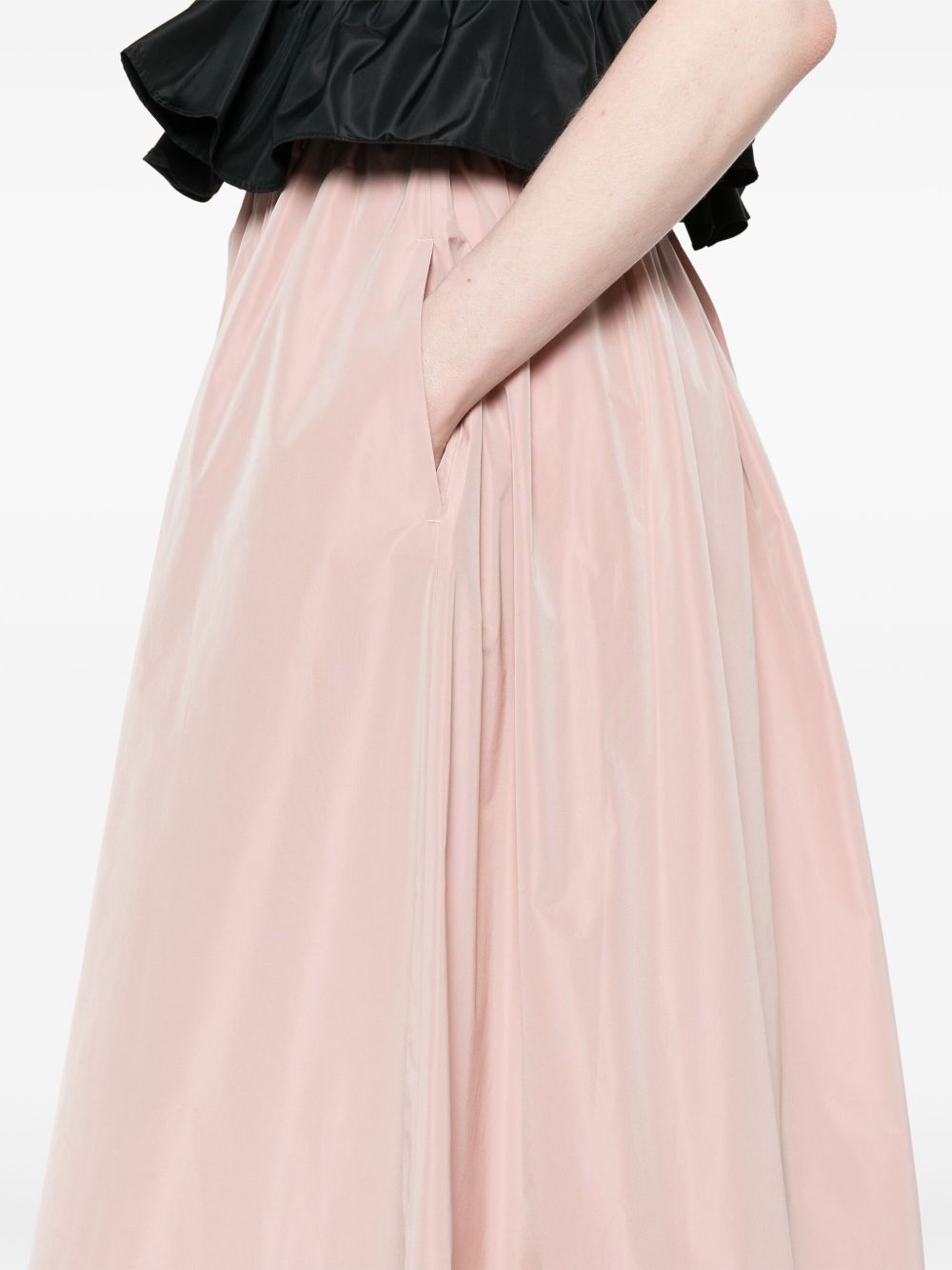 Herno Pink Midi Skirt With Elasticated Waistband In Pink