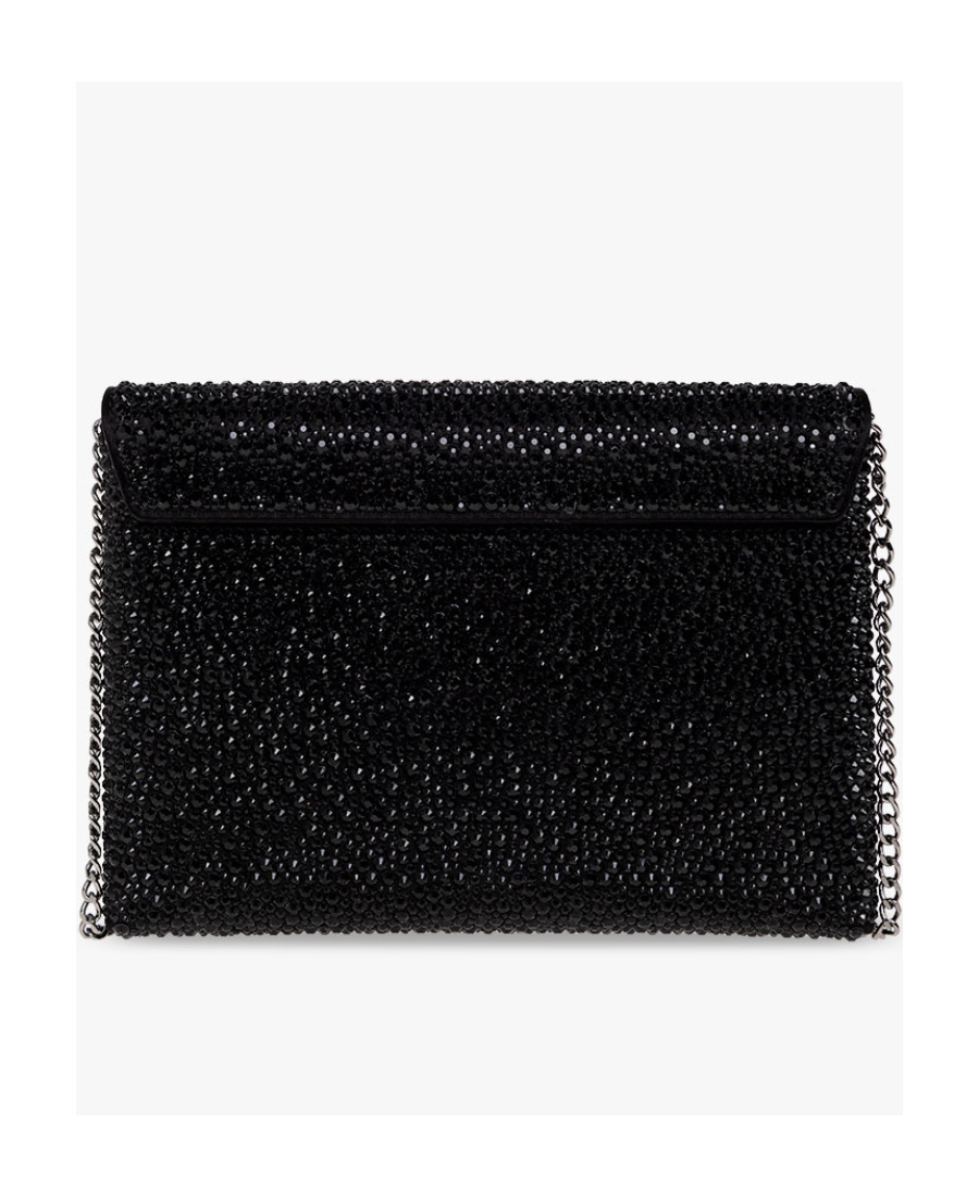 Versace La Medusa Crystal Envelope Clutch In Black