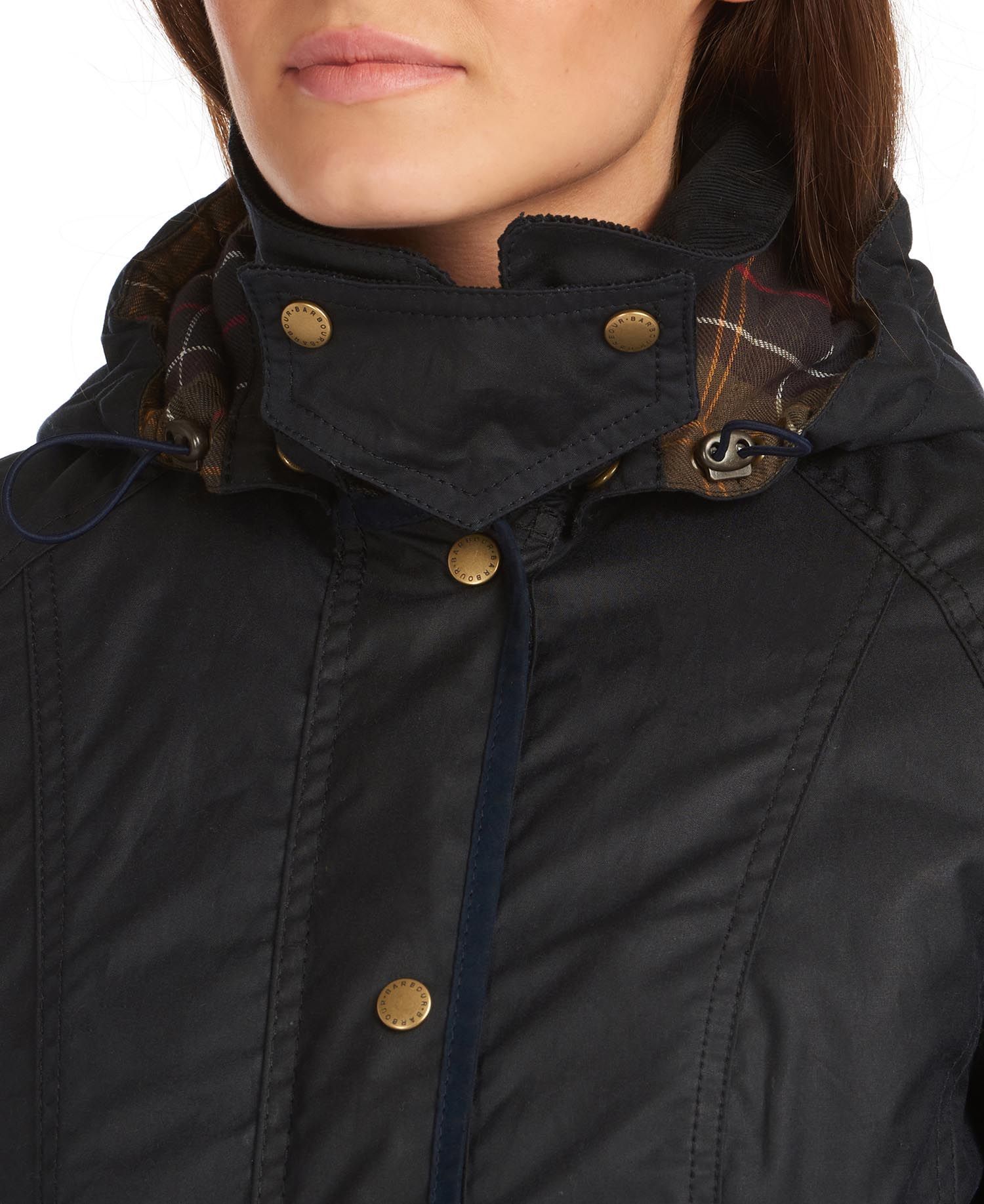 Barbour Hooded Parka Coat In Black