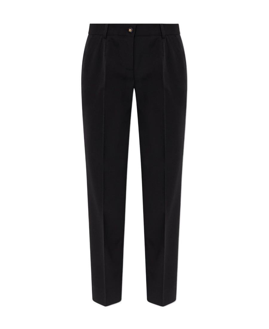Dolce & Gabbana Kate Pleated Wool-blend Trousers In Black