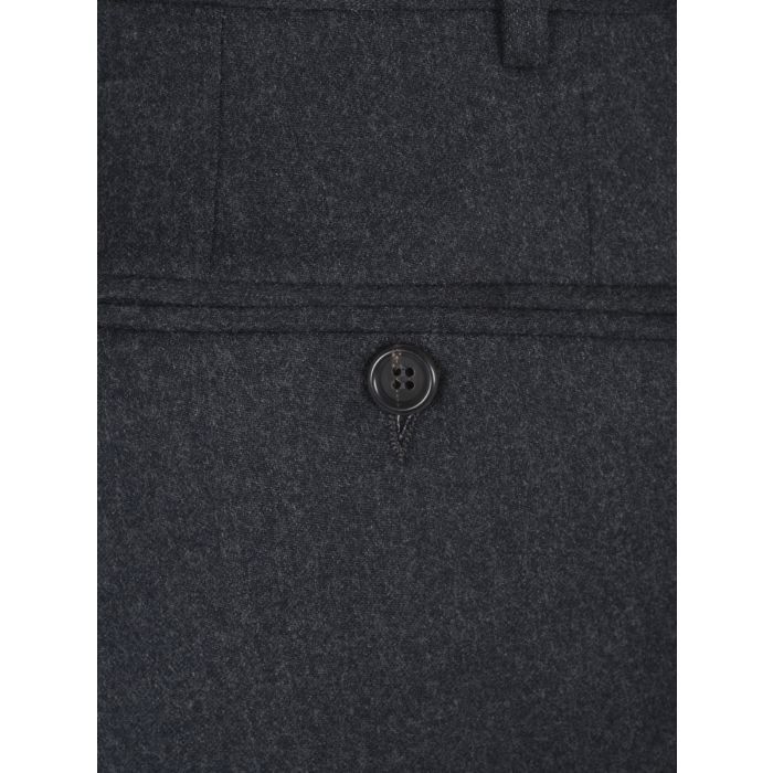 Canali Tailored-cut Wool Trousers In Black