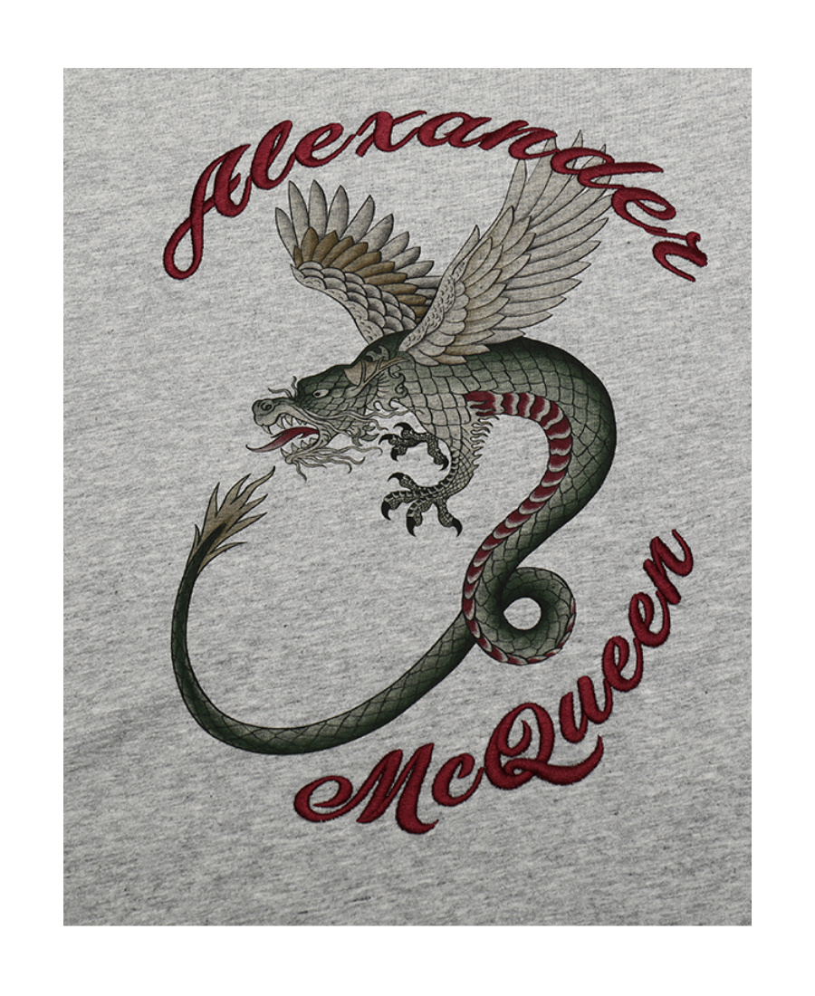 Alexander Mcqueen Printed Short-sleeved T-shirt In Gray