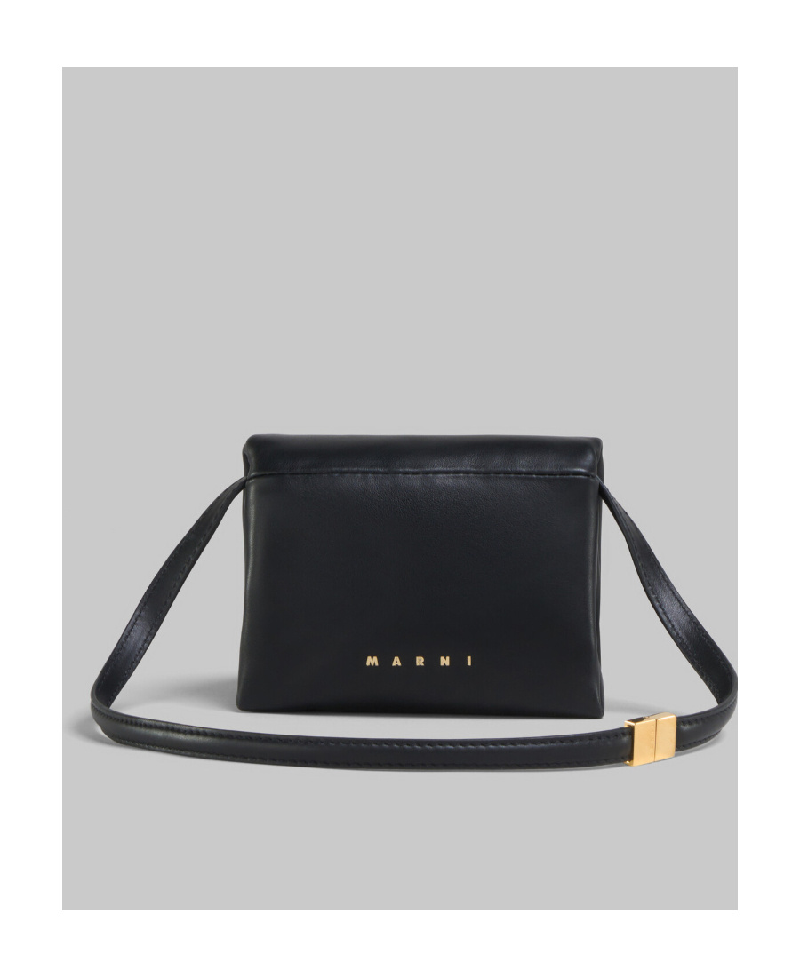 Shop Marni Black Leather Mini Prisma Pouch