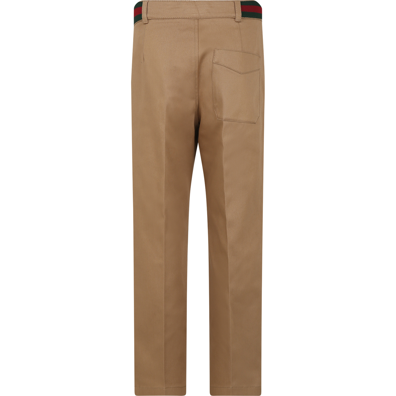 Gucci Web Stripe Cotton Trousers In Nude