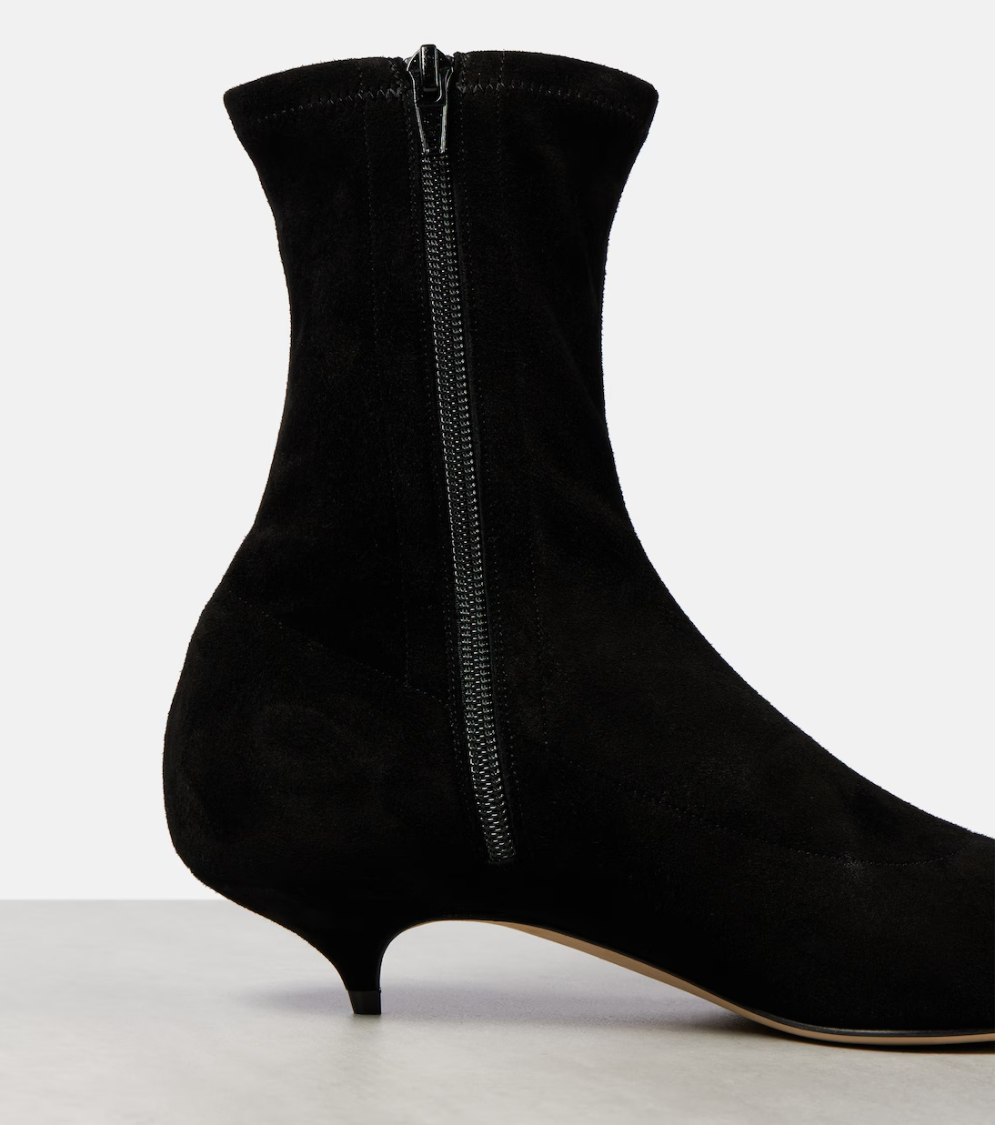 The Row Liisa Suede Ankle Boots In Black