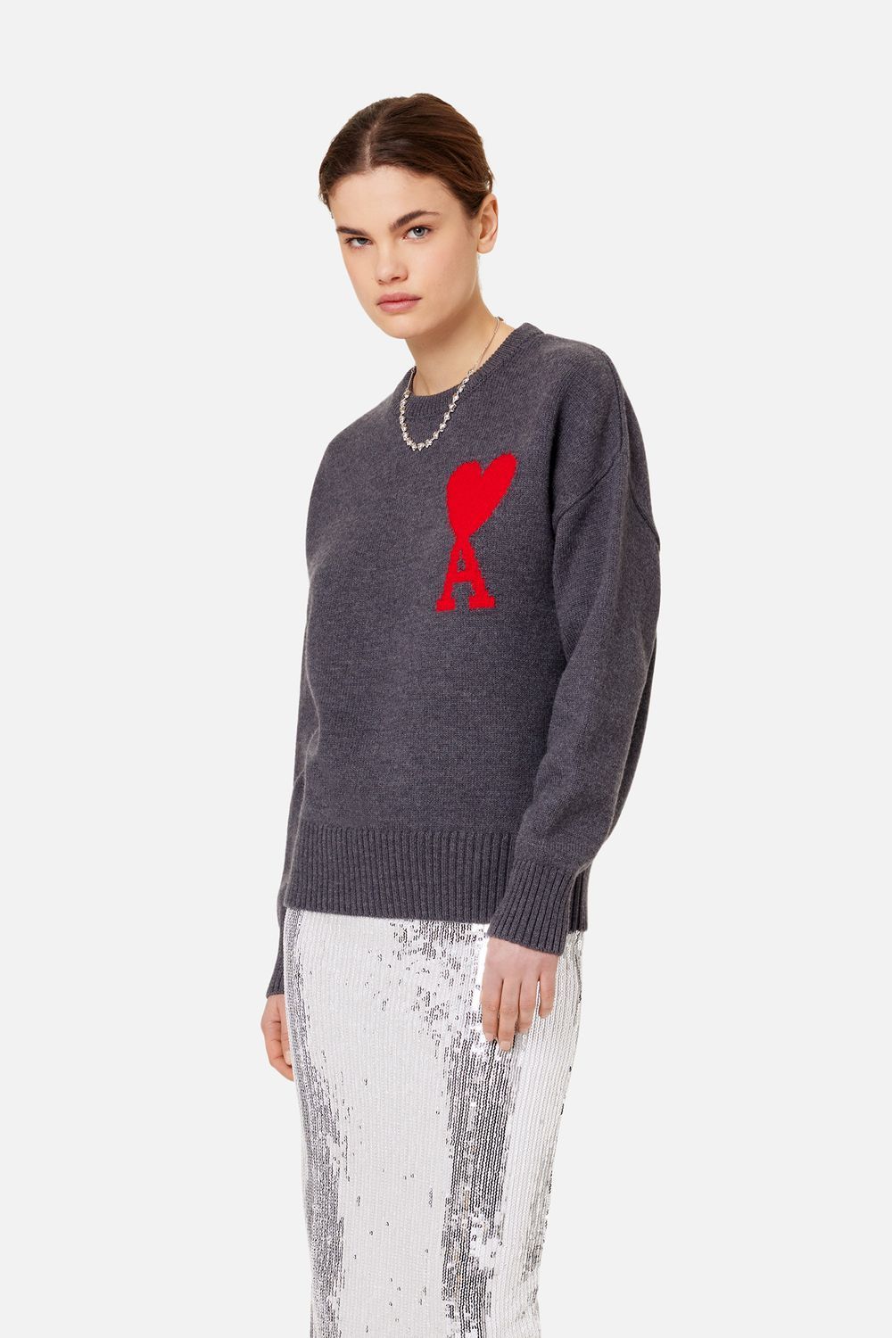 Ami Alexandre Mattiussi Ami Paris Ami De Coeur Sweater In Black