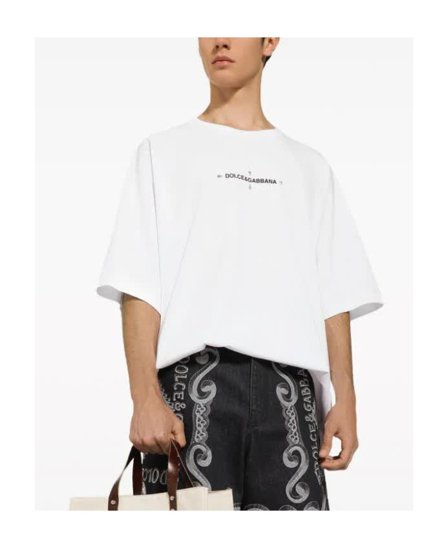 Dolce & Gabbana Oversized T-shirt Aus Baumwolljersey In White