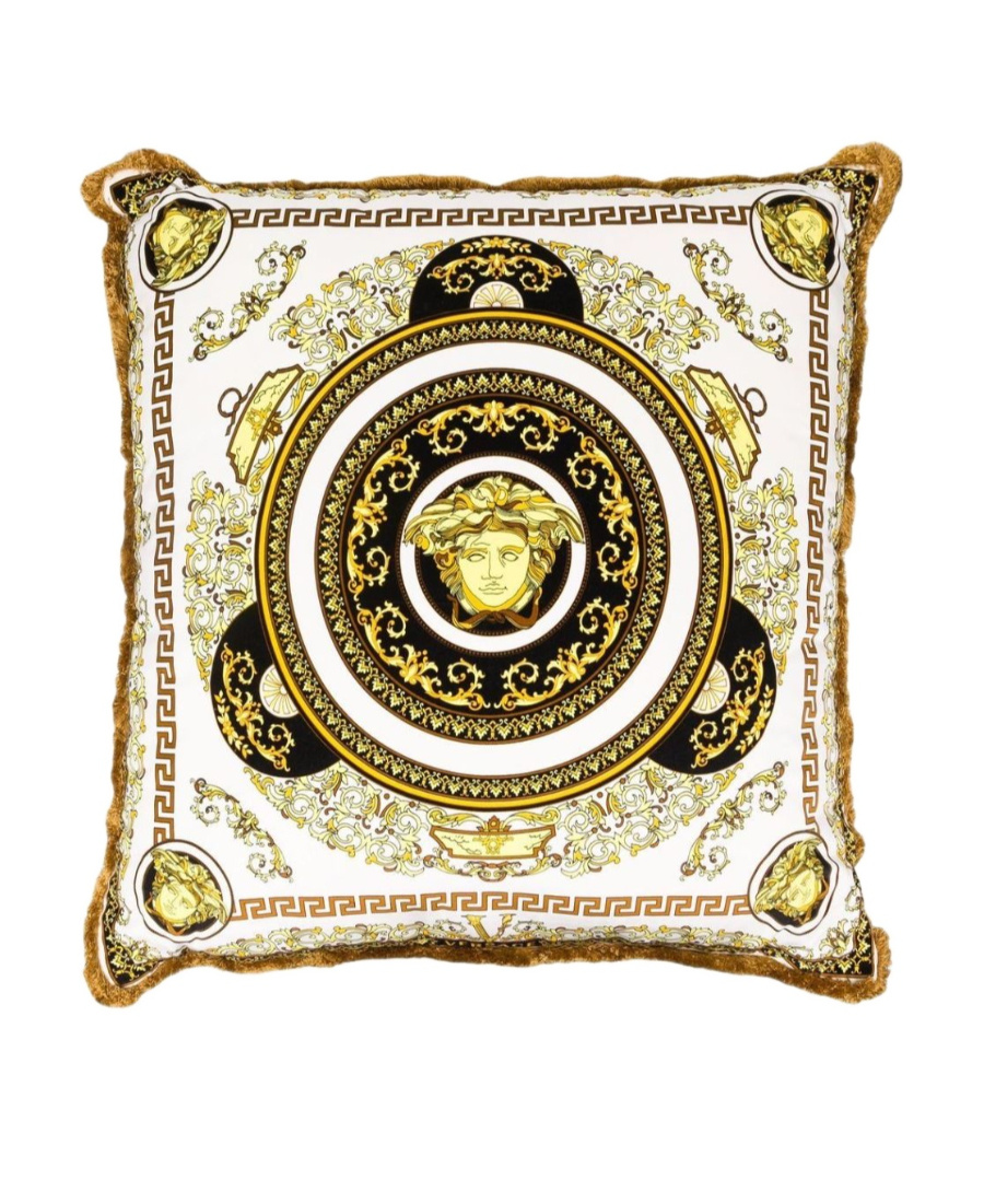 Versace Medusa-head Print Square Cushion In Multicolor