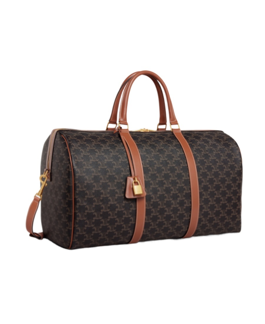 Celine Triomphe Medium Travel Bag In Tan