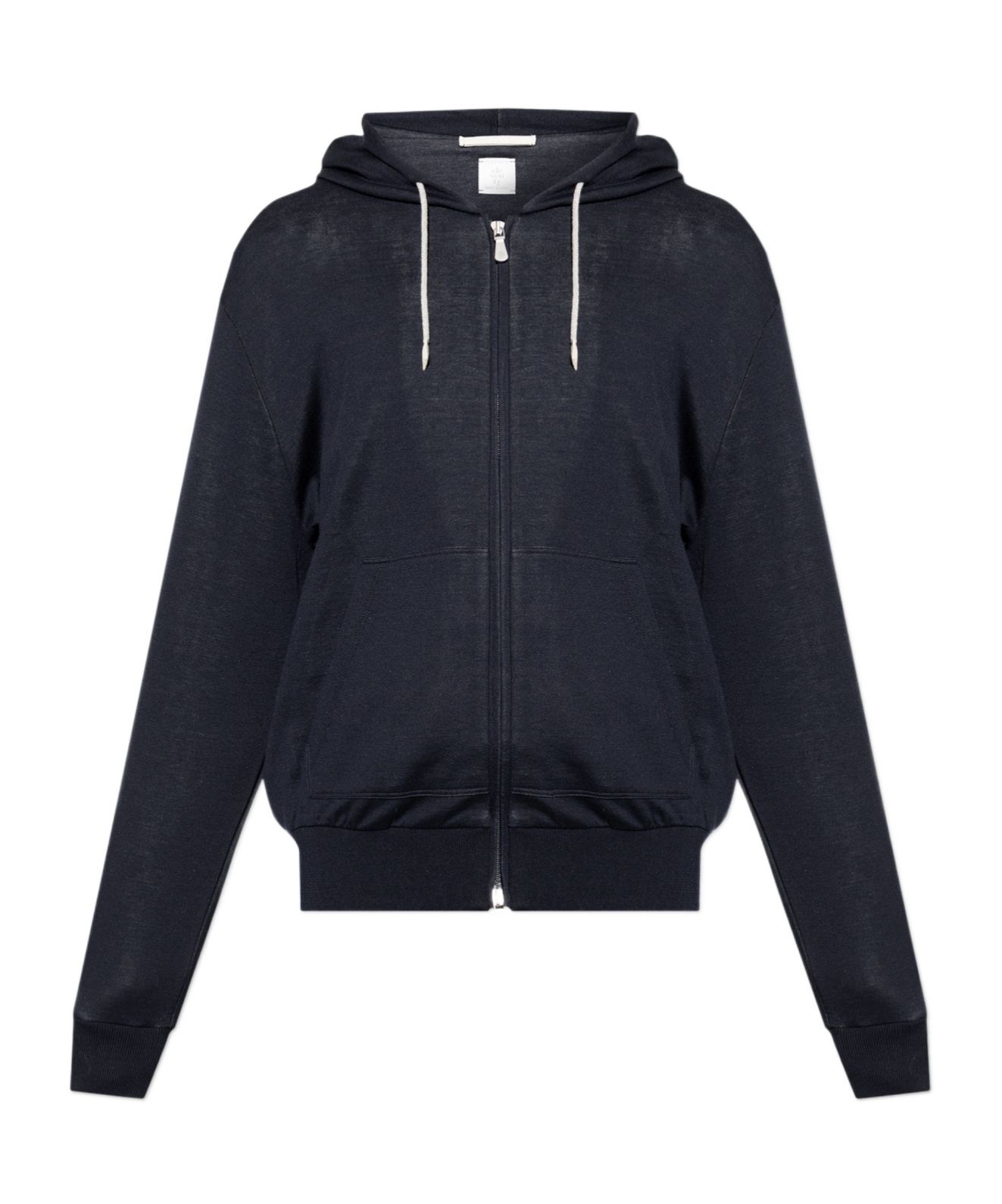 Eleventy Classic Zip-up Hoodie Sweater In Black