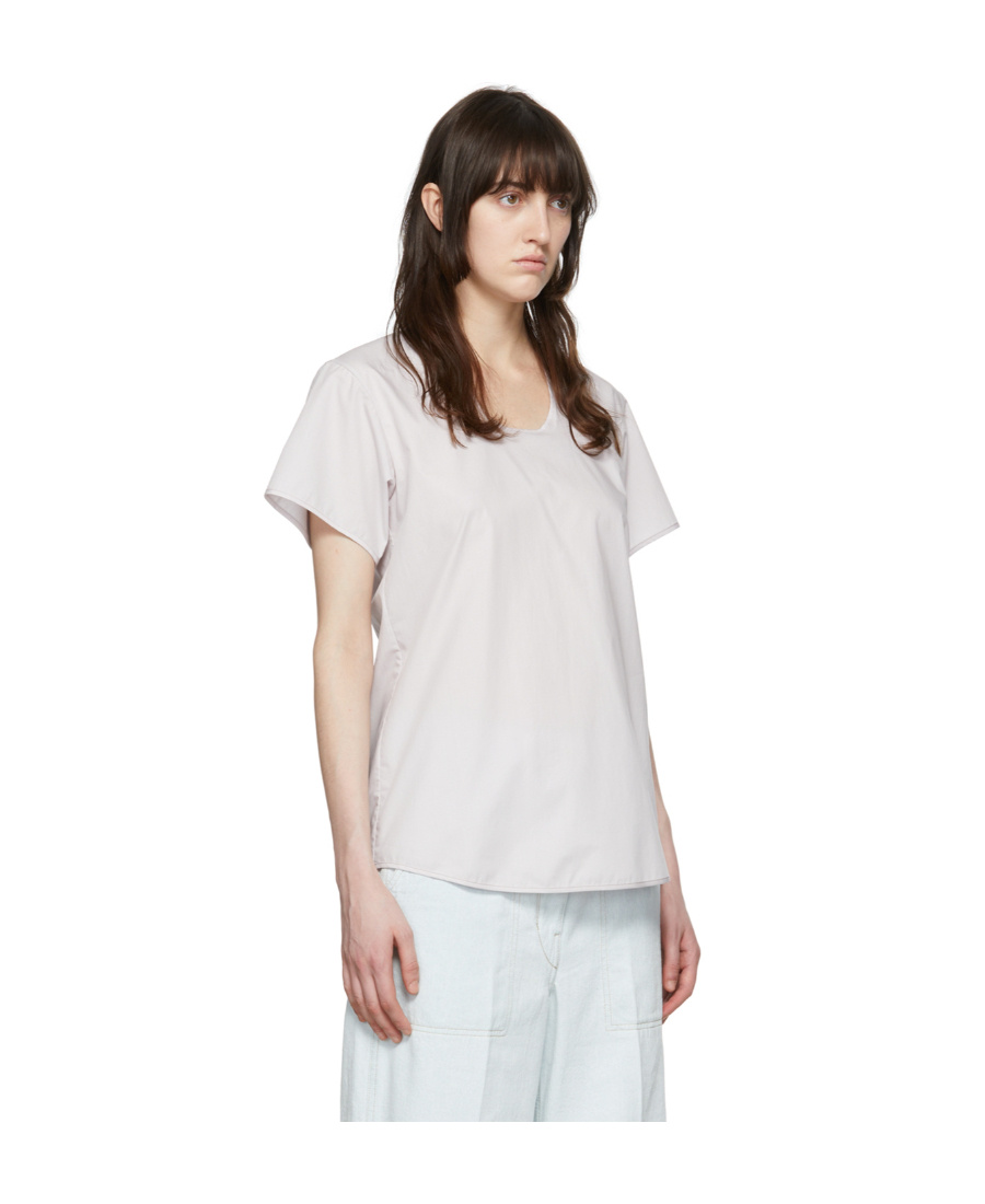 Lemaire U-neck Short-sleeved T-shirt In White