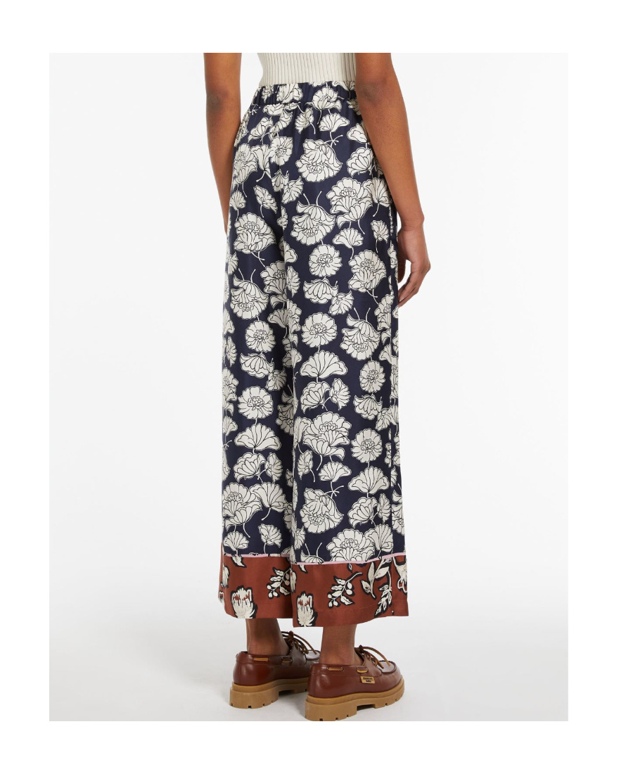 Weekend Max Mara Printed Pyjama Trousers In Gray