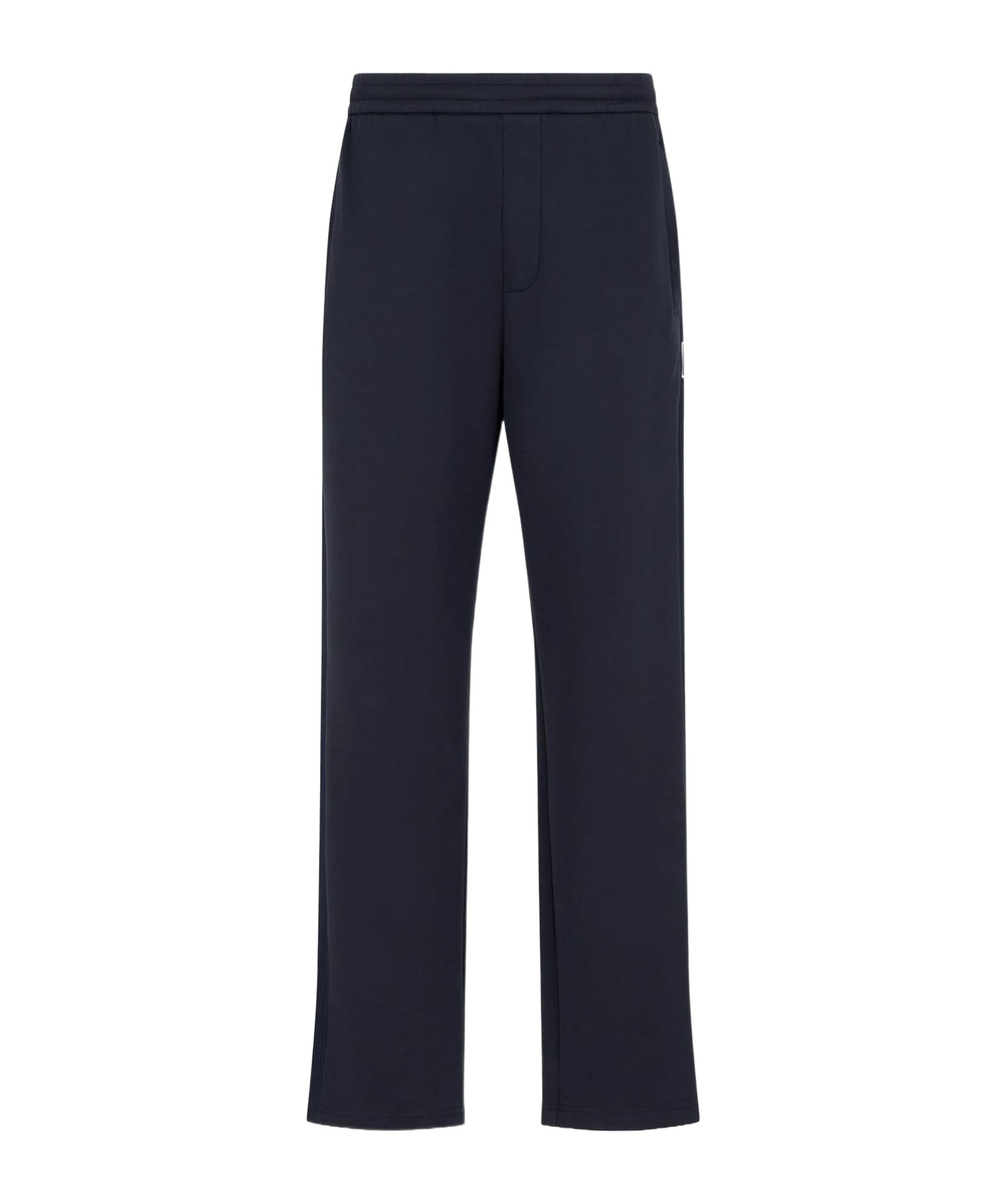 Armani Exchange Tailored Trousers With Pockets And Elastic Waistband In Blue
