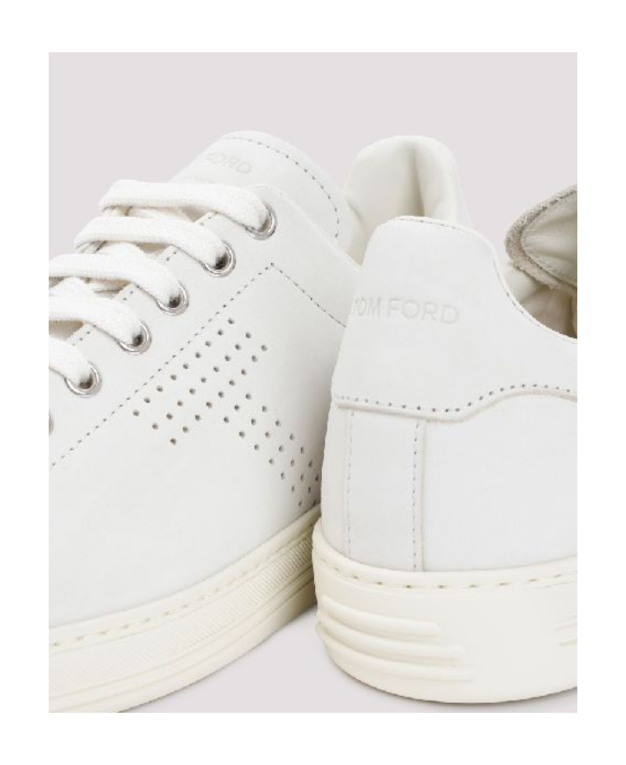 Shop Tom Ford Logo Lace Up Casual Sports Shoes In White