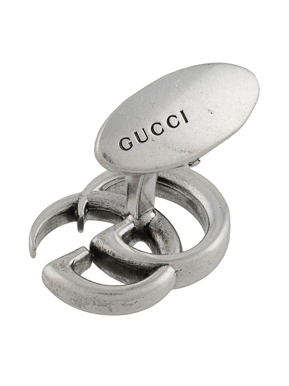 Gucci Logo Earrings In White