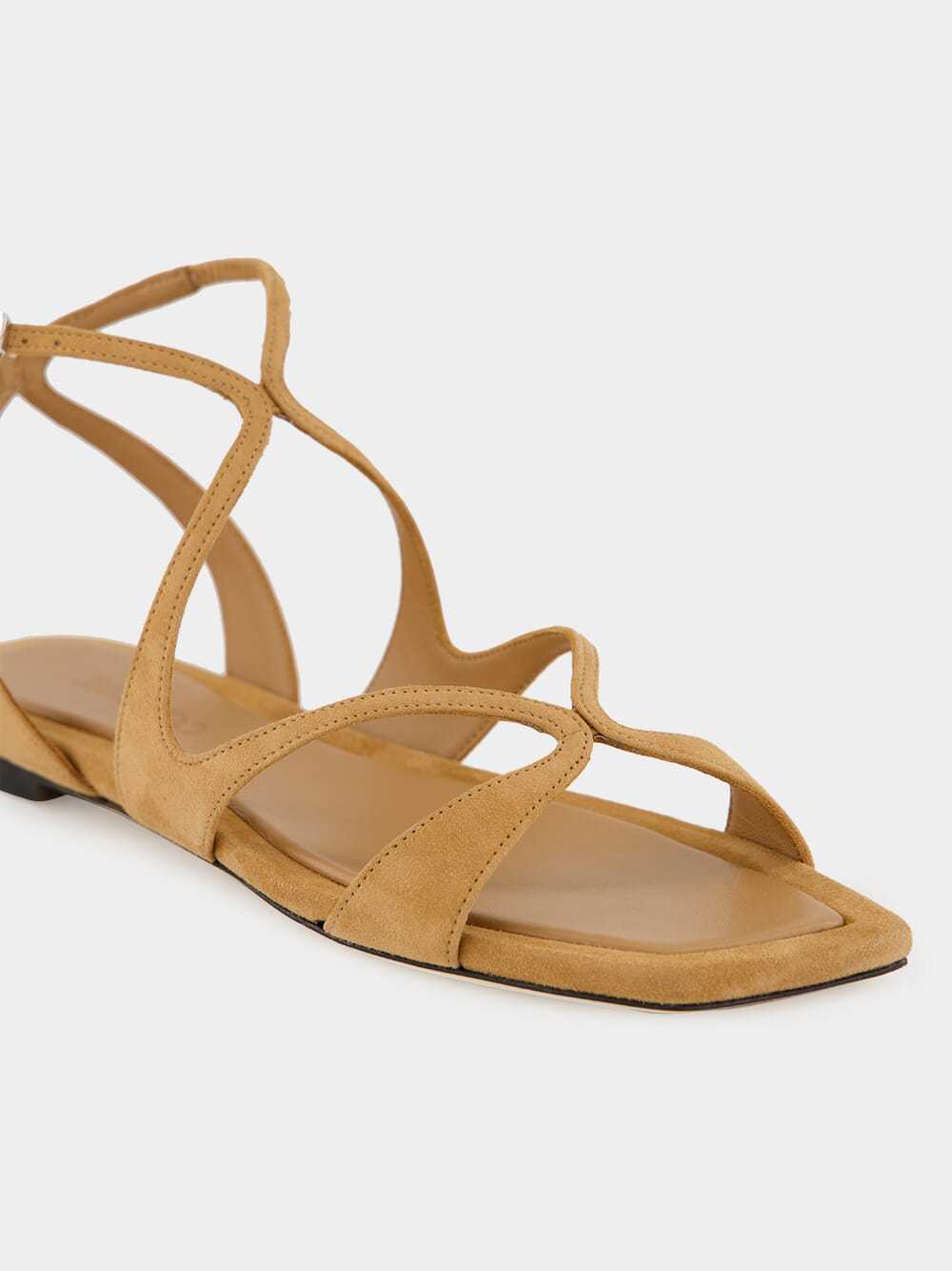 Jimmy Choo Women Camel Suede Ayla Sandals In Animal Print