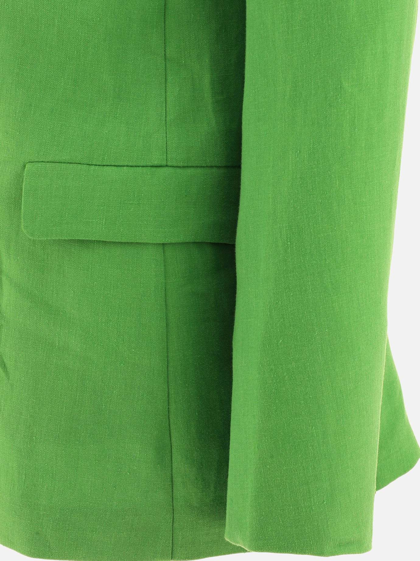 Max Mara Light Green Single-breasted Linen Blazer In Green