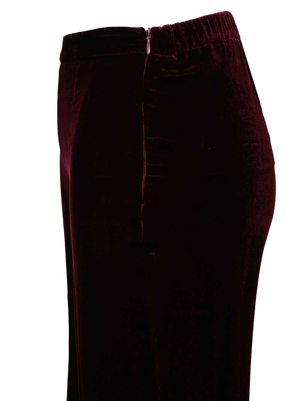 Forte Forte Side Zipper Casual Pants In Burgundy