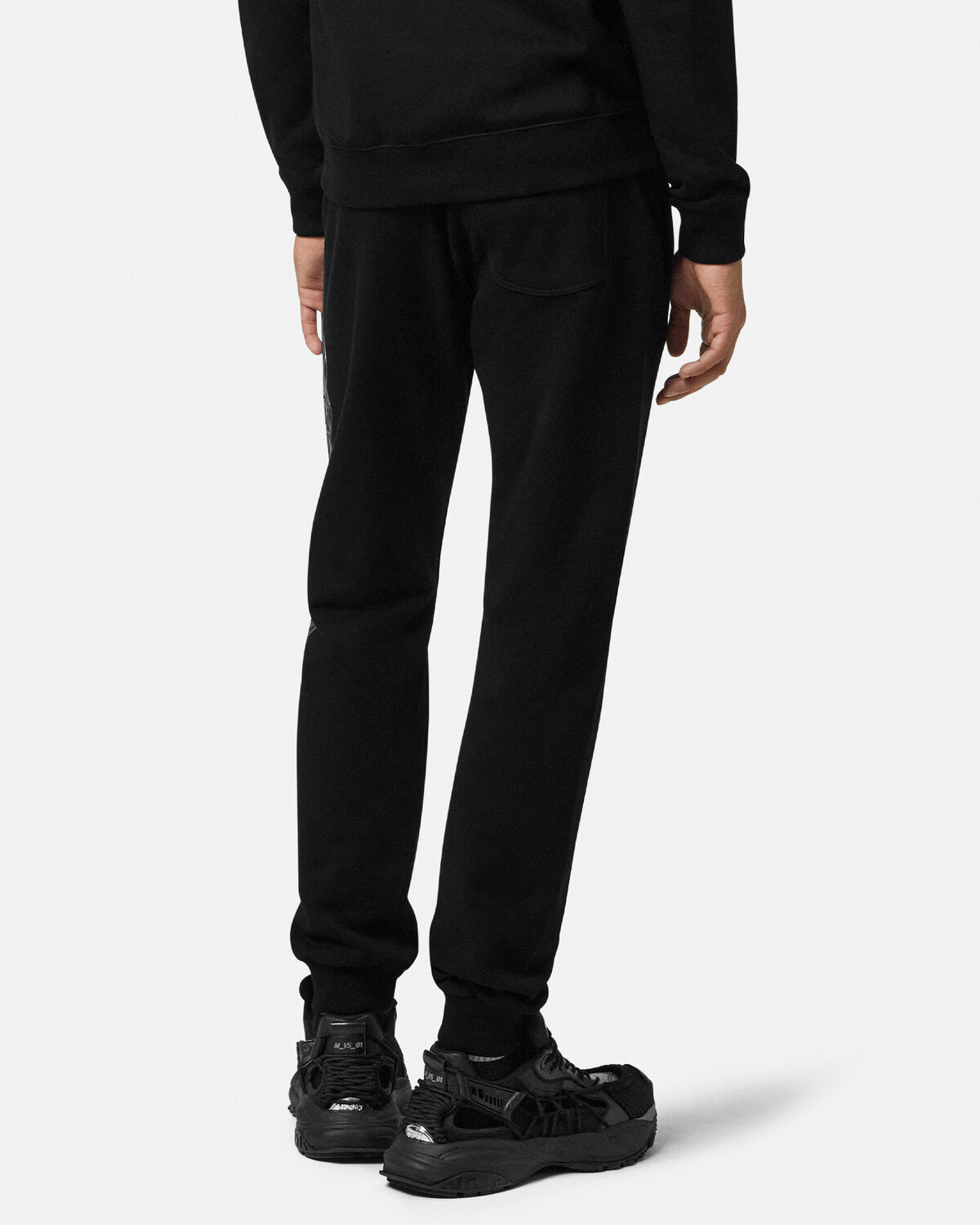 Versace Logo-print Track Pants In Black
