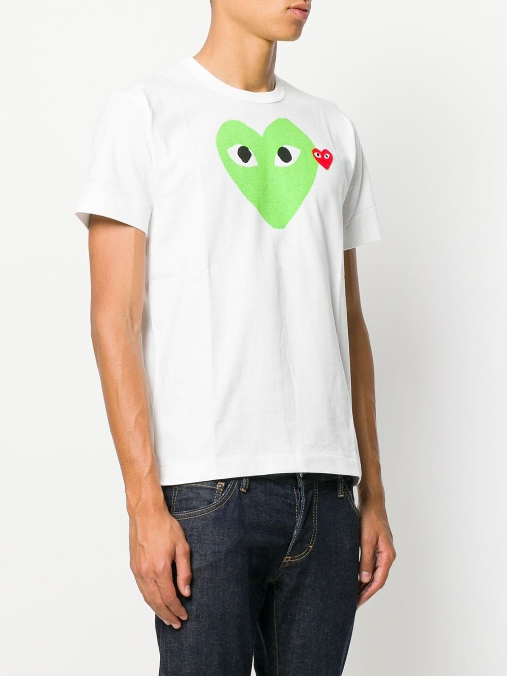 Comme Des Garçons Play Comme Des Garcons Play Heart Play T-shirt In White