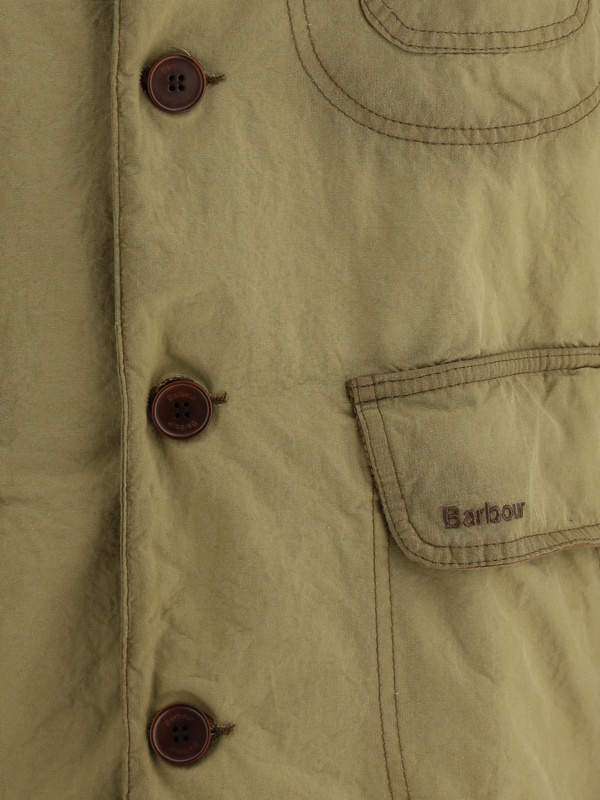 Shop Barbour Logo Embroidered Workwear Jacket In Green