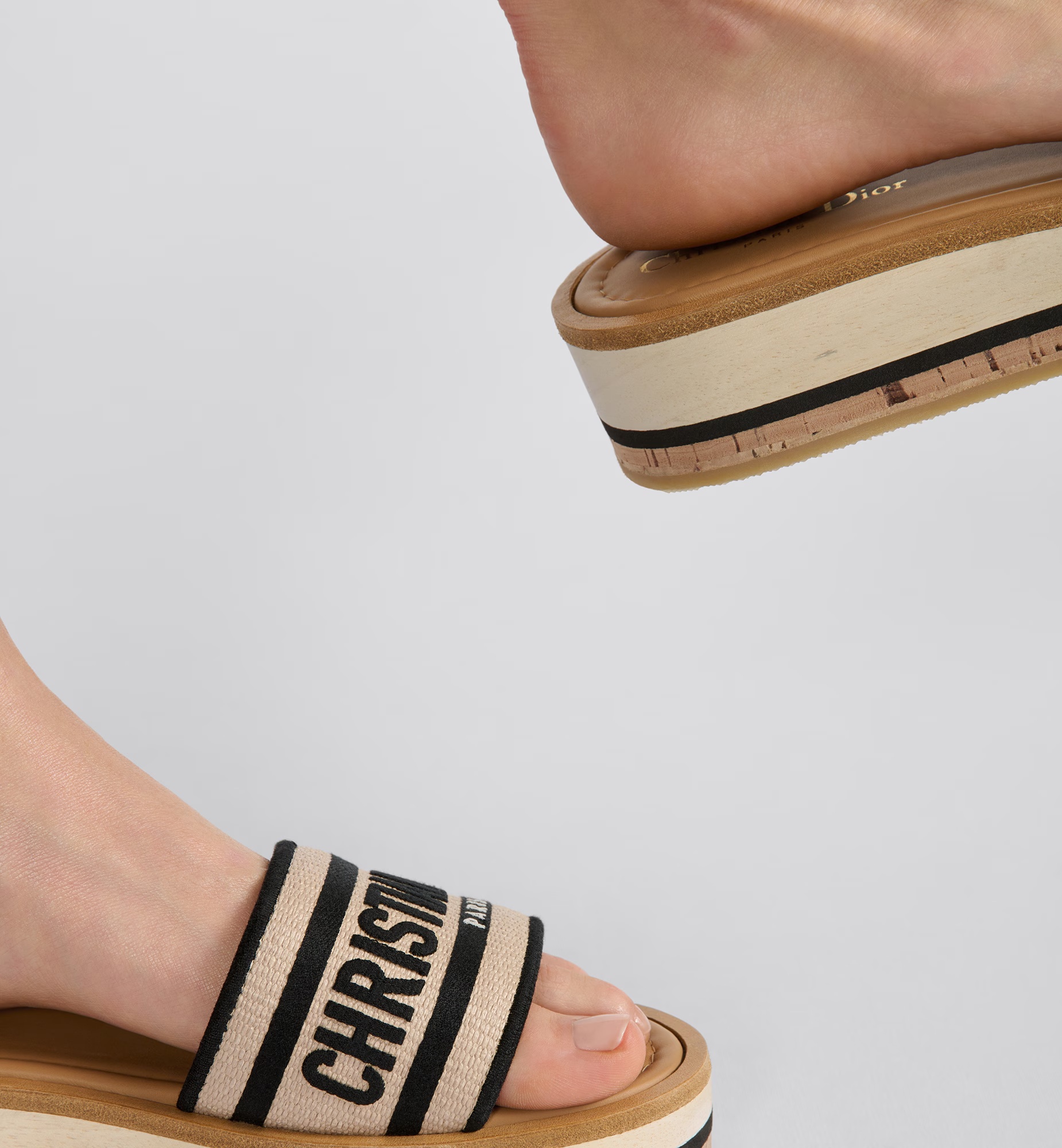 Dior Dway Platform Slide In Nude