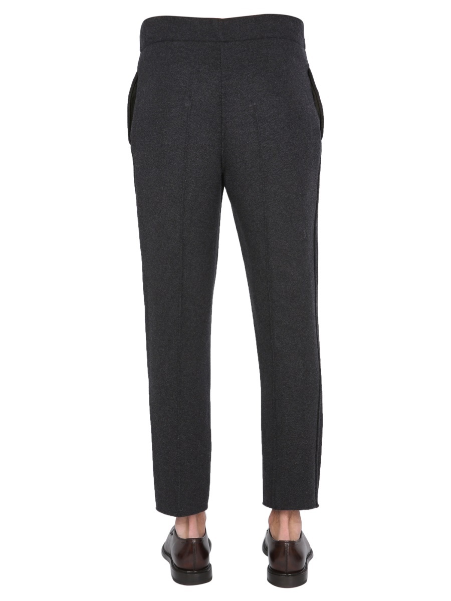 Zegna Elasticated Cashmere-blend Trousers In Black