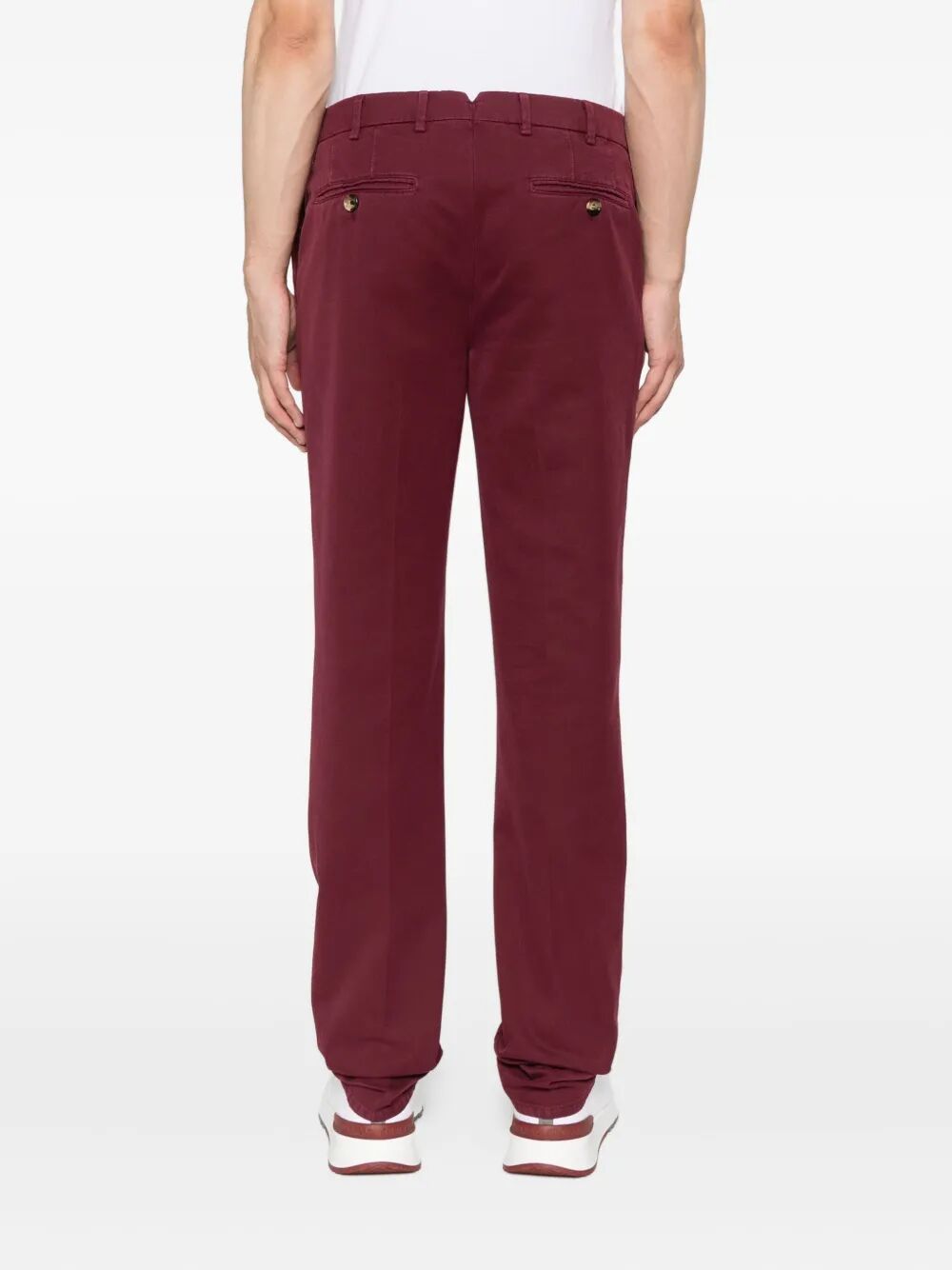 Brunello Cucinelli Cotton Chino Trousers In Red