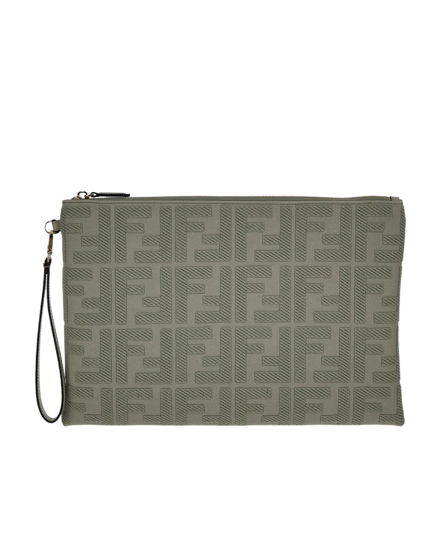 Fendi Flat Ff Handbag In Gray