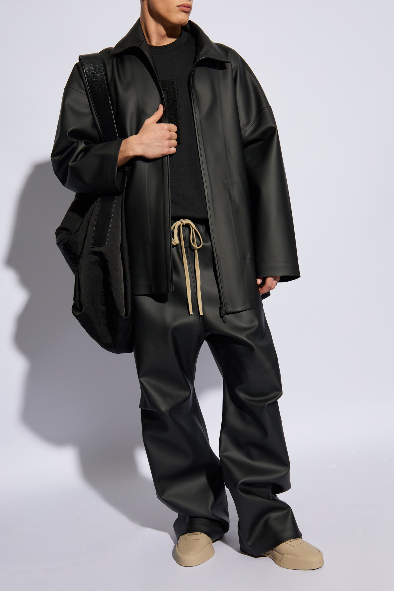 Fear Of God Pleated Wide-leg Trousers In Black