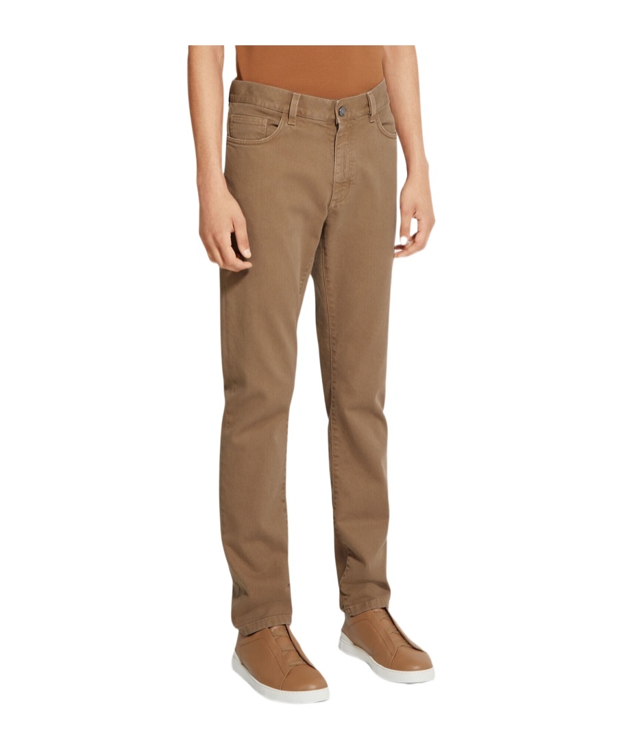 Zegna Belt Ring Casual Pants In Brown