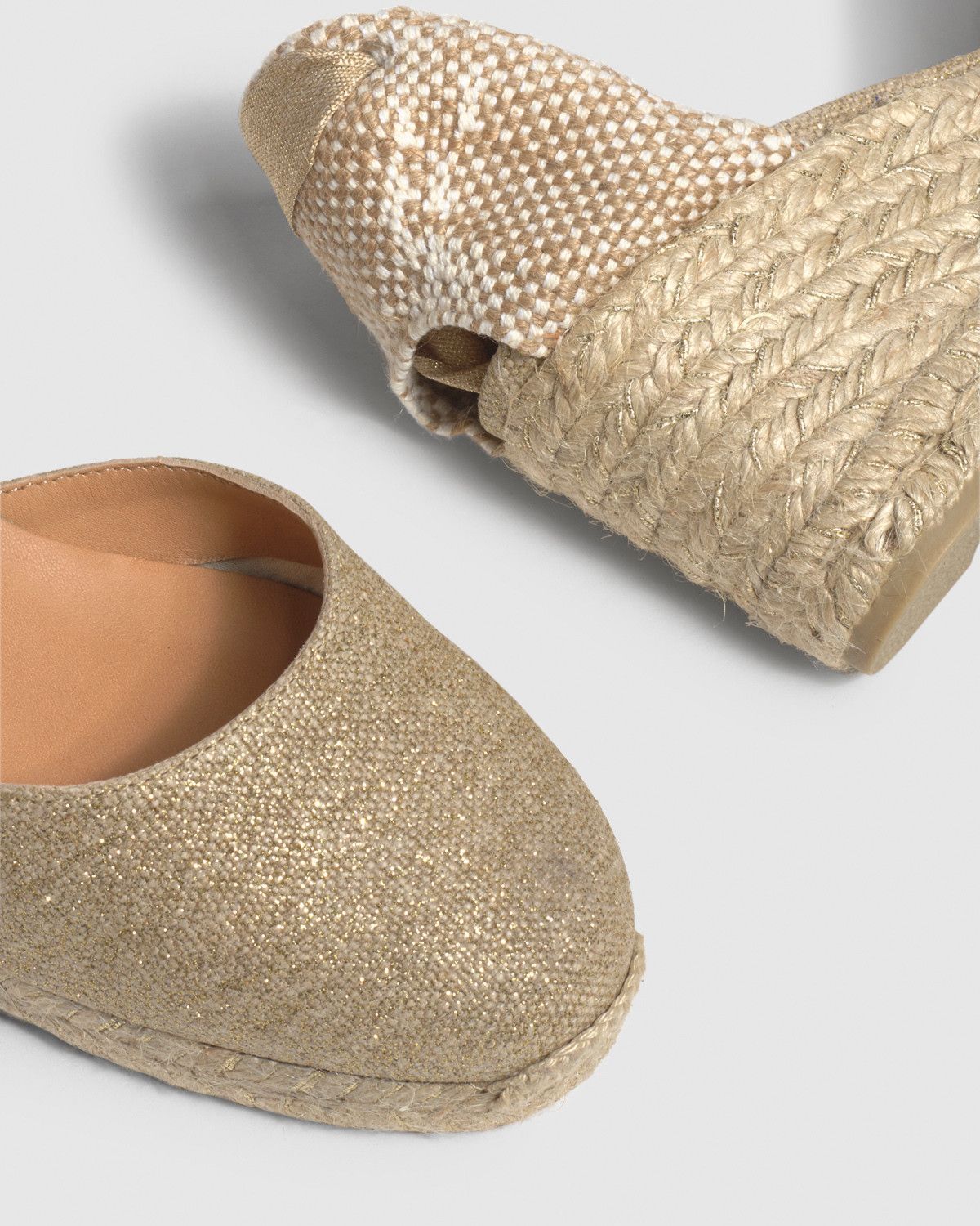 Shop Castaã±er Wedge-heeled Espadrilles In Nude