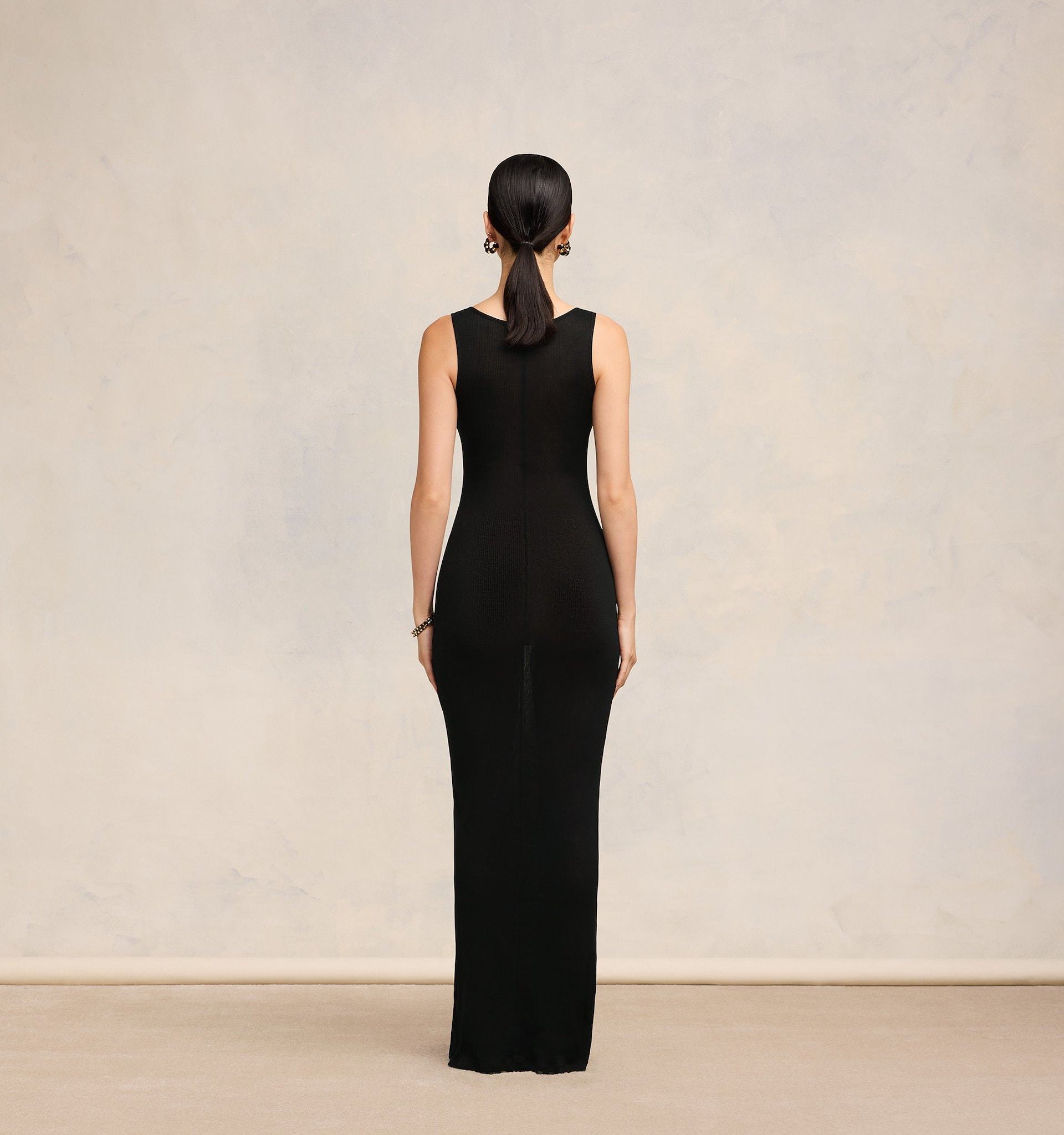 Ami Alexandre Mattiussi Ami Paris Black Cotton Long Dress With Buttons Women In Black