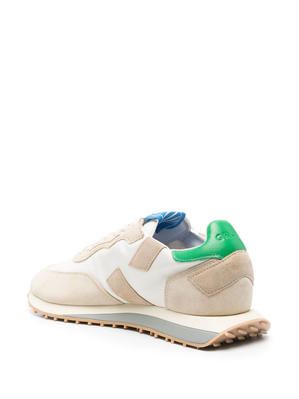 Ghoud Ghōud Beige Rush Sneakers With Green Heel In White
