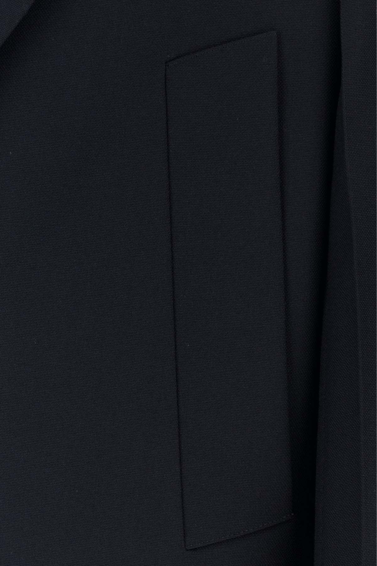 Jil Sander Wool Coat With Front Pockets And Long Length In Black