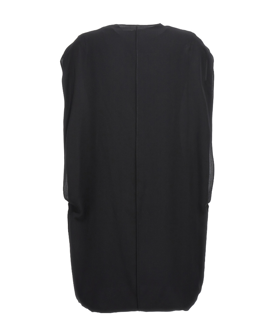 The Row Draped Silk Mini Dress In Black