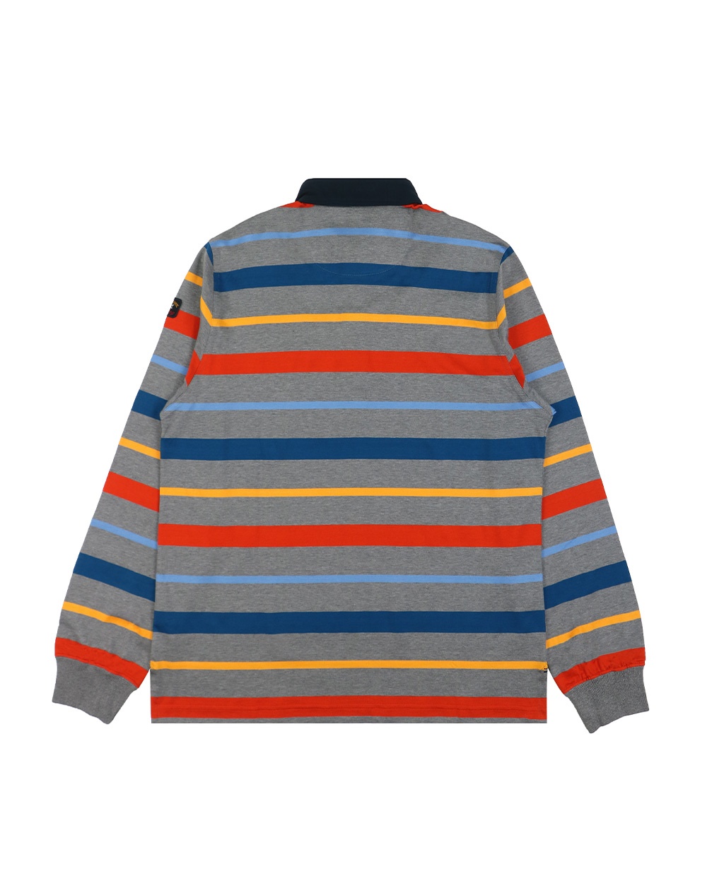 Paul & Shark Striped Long-sleeved Polo Shirt In Black