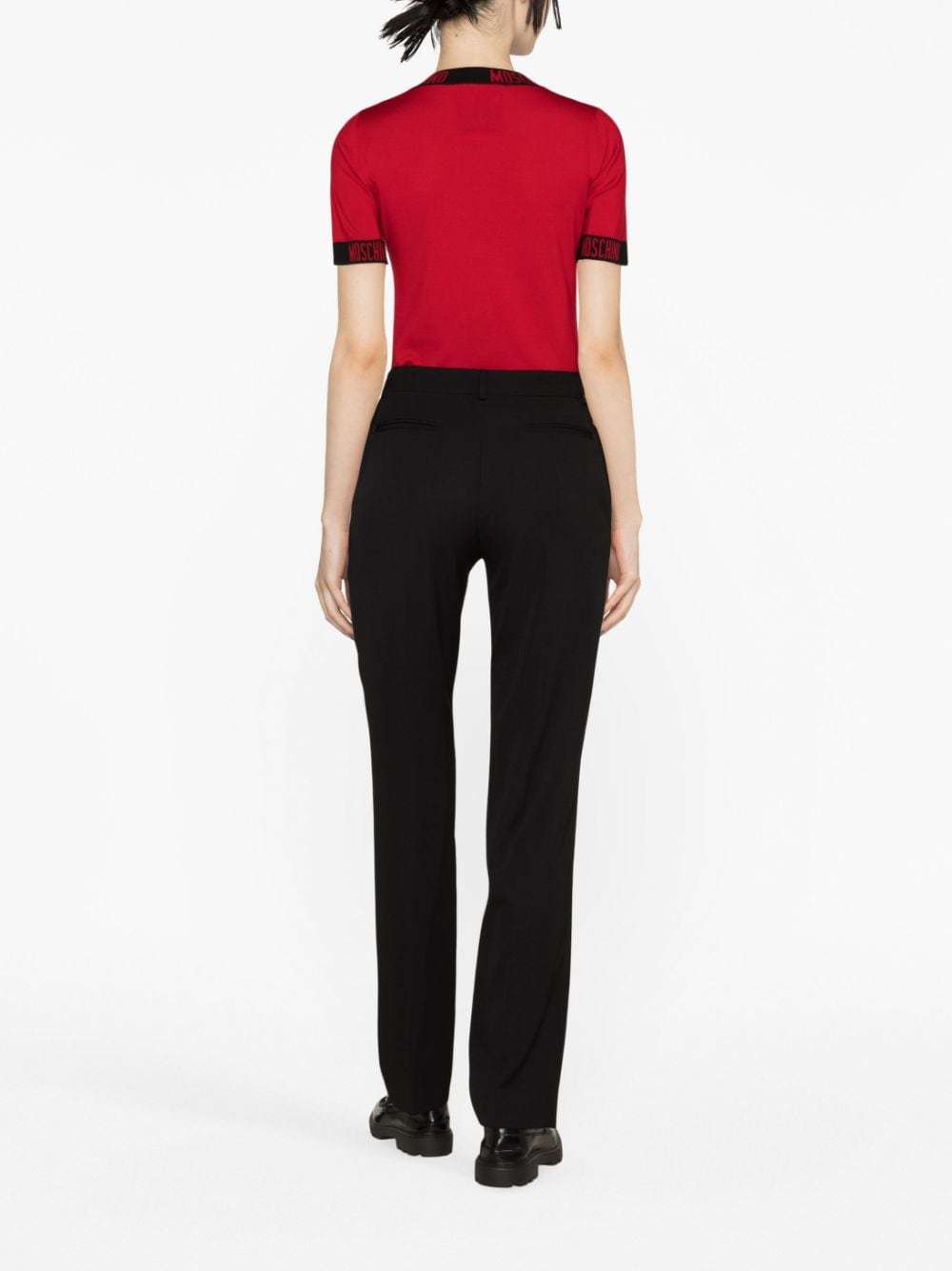 Moschino Virgin Wool Tailored Trousers In Black