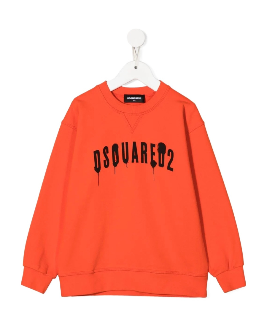 Shop Dsquared2 Spray Logo-print Sweatshirt In Orange